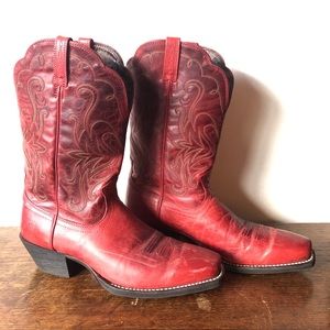 Ariat Women’s Red Leather Cowgirl Boots